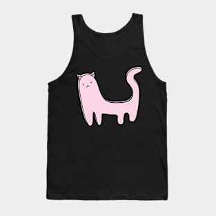 Cute Silly Simple Minimalist Pastel Pink Cat Peach Pattern Tank Top